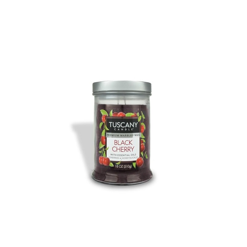 Tuscany Candle Black Cherry & Honeysuckle Scented Candle, 18 oz