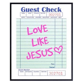 Love Like Jesus - Jesus Art Wall Decor - Unique Wall Art - Trendy Aesthetic Decor, Christian art - Cute Preppy Inspiring Wall Art - Y2K Room Decor for Women - Teen Girls Bedroom Decor - Jesus Decor