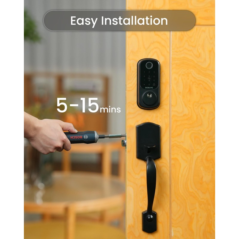 DESLOC B200 Keyless Entry Door Lock with Handle Set, Smart