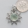 Amber America Green Star Sun PREHNITE Pendant 925 STERLING SILVER