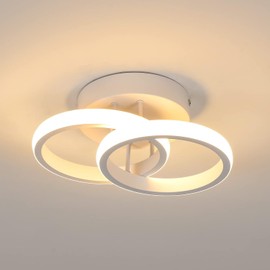Goeco Goeco LED Deckenleuchte, 2 flammig, Moderne Runde Design Deckenlampe, 3000K Warmwei? Licht, 22W LED Lampe, Silikonhlle, LED Leuchte fr Wohnzimmer Schlafzimmer Kche (Wei? Modell 1)