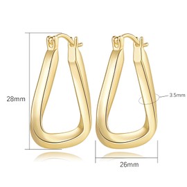SPOINT 14K Gold Hoop Earrings for Women Gold Earrings for Women Trendy Inspired by the Iconic Mobius Strip Statement Dainty Womens Hoop Earring 28mm