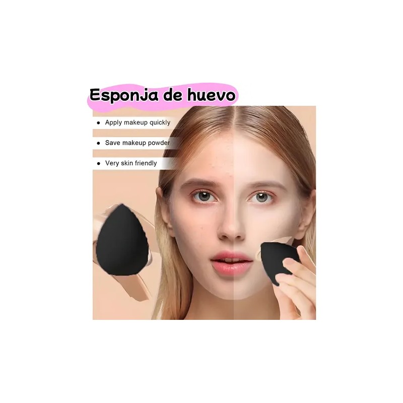 45pzs Brochas Maquillaje Base Profesional Kit Con Esponjas