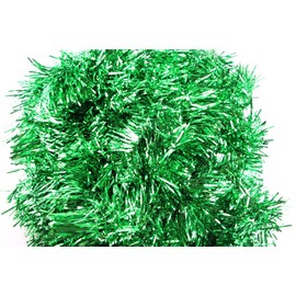5 x Christmas Tinsel Thin Xmas Garland Tree Decorations - Green One Size