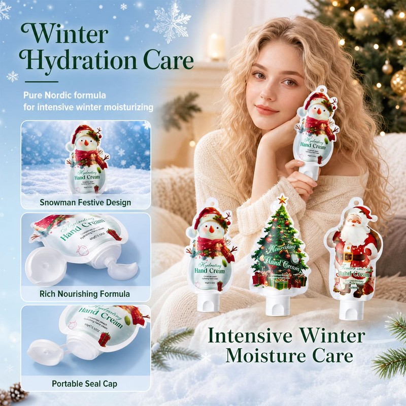 6 Pack Christmas Hand Cream, Stocking Stuffers, Mini Hand Cream,