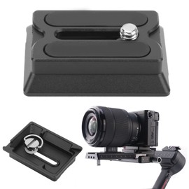 Plyisty Camera Quick Release Plate, Aluminum Alloy Anti Slip Tripod Mount Plate Compatible for Dji Ronin Rsc2 Rs2 Rs3 Stabilizer Tripod, Easy to Install and Remove