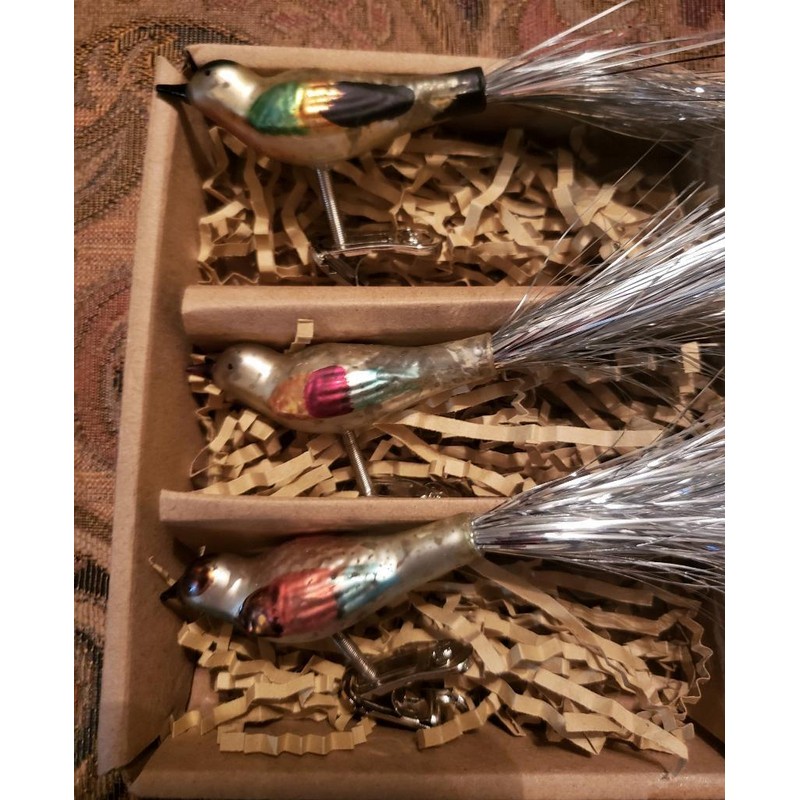 RAZ Imports NWT Set 6 RAZ Boxed 4.5" Glass Birds