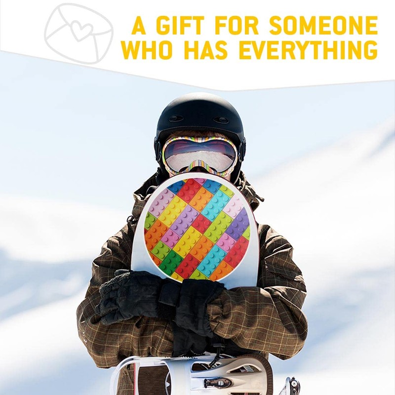 Vinyl Round Stickers (Set of 2) 30cm - Colourful Building