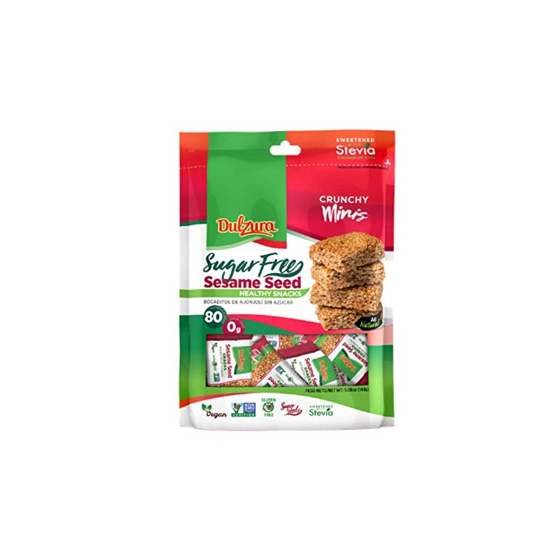 Dulzura Sesame Seed Healthy Sugar Free Mini Snack Bars, Sweetened
