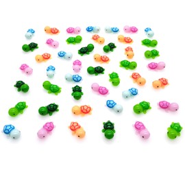 NIBERDA 200 Pcs Colorful Tiny Sea Turtle Figurine Green Mini Turtle Statue Miniature Sea Creatures Tortoise Resin Animals for DIY Home Garden Decoration, Turtle-200-color