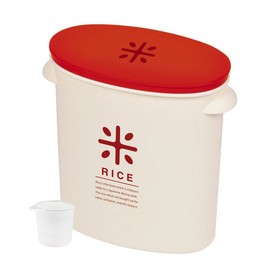 Pearl Metal Rice Box, Made in Japan, 11.0 lb (5 kg), With Measuring Cup, Holds Rice Bags As Is, Stock, Rice