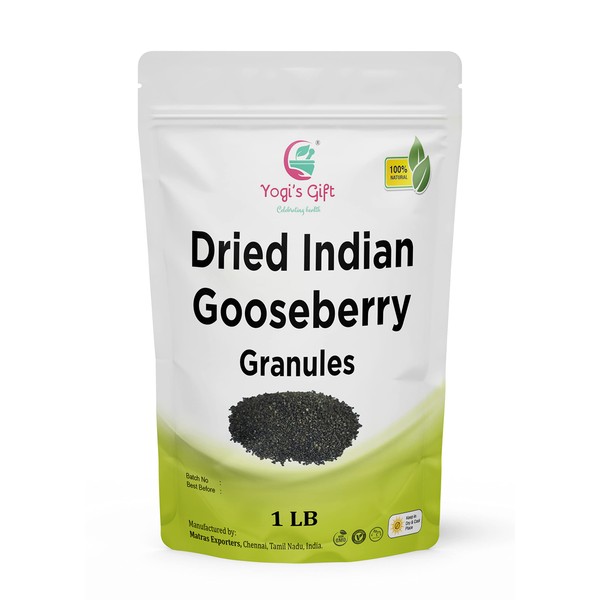 Dried Indian Gooseberry Granules 1 LB | Rich in Vitamin C, Fibre | Dried Amla Berry Tea | Phyllanthus emblica | Te De Amla | by Yogi's Gift®