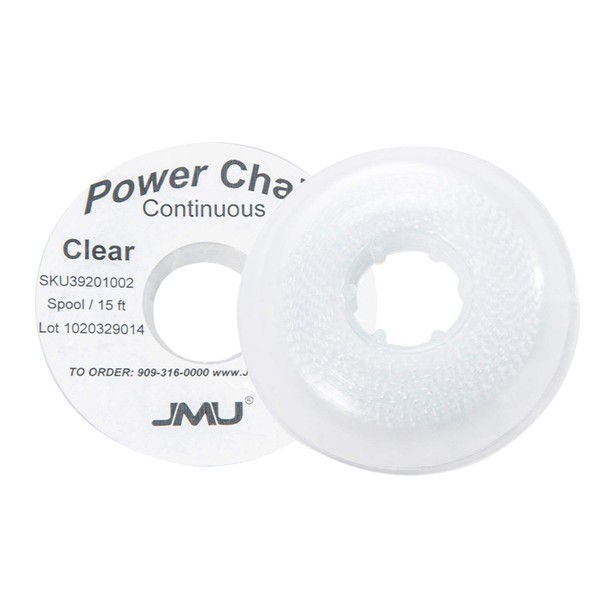 JMU Dental Orthodontic Elastic Chain Clear,Made in USA,Power Chains Continuous,Orthodontic Spool Elastic Rubber Band 15ft