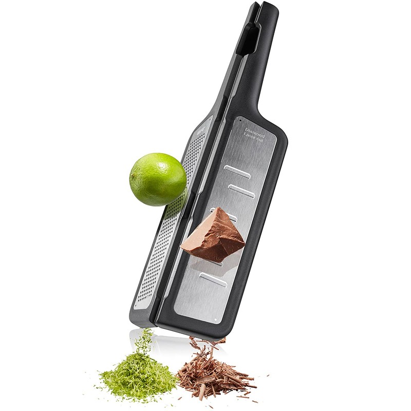 GEFU 50490 Rapino Folding Grater, High-Quality Stainless Steel/Plastic, Black/Silver