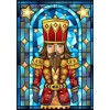 LPS A4 Nutcracker Traditional Church Style Stained Glass Cling Sticker