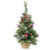 Tomaibaby 1Pc Pine Tree with Wood Base Mini Christmas Tree