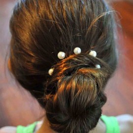 Yheakne Pequeñas perlas para el pelo, para mujeres y niñas, 5 unidades (perla)