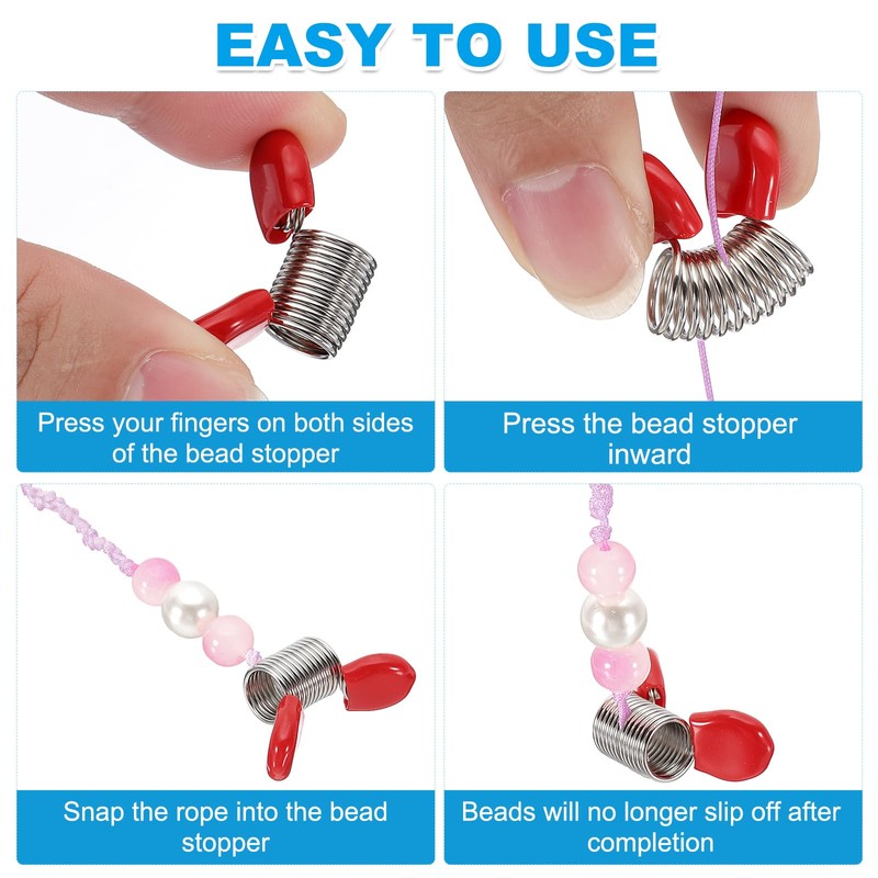 PATIKIL Bead Stopper for Jewelry Making, 10 Pcs 22mm Spring