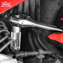 BILITOOLS Diesel Injector Fuel Line Socket Wrench Set, 3/8" Drive 10-19mm, for Thermo Switches, EGT Sensors, and Fuel Lines, Fastener on Bent Pipes, CRV