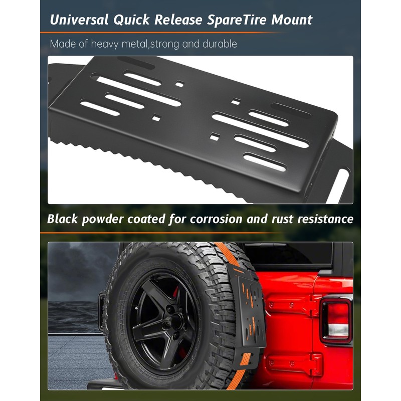 Krysolad 2 Pcs Universal Quick Release Spare Tire Mount, with