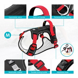 KAIYIKAPET Dog Harness with A Free Heavy Duty 5ft Leash, No Pull Dog Harness for Medium Small Large Sized Dog, Reflective No-Choke Pet Oxford Vest with Easy Control Handle for Training or Walking