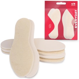 SULPO Insoles with Sheep's Wool & Latex Warm Insulating Winter Shoe Insoles Made of Wool - Thermal Shoe Insoles with Natural Sheep's Wool - Insoles for Winter Shoes / 3 Pairs - Beige - 41