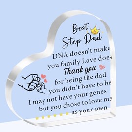 SDOFY Step Dad Gifts Acrylic Plaque Gifts for Step Dad Fathers Day Birthday Christmas Gifts Stepdad Gifts from Daughter Son