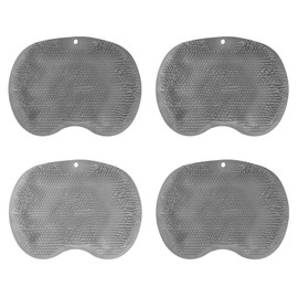 4-Pack Bath Scrubber Mat for Back Scrubbing and Foot Exfoliation - Dual-Use Shower Mats with Non-Slip Suction Cups - Soft, Durable, and Hygienic - Perfect for Full-Body Cleansing and Spa-Like Comfort