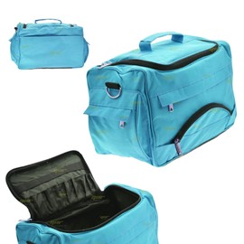 YNR Barber Scissor Case Salon Hairdressing Bag Styling Storage Hair Cutting Bag Carry Case Hairdressing Portable Case Hairstyling Tools Storage Toolkit Comb Scissors Clip Tools Bag (Sky Blue)