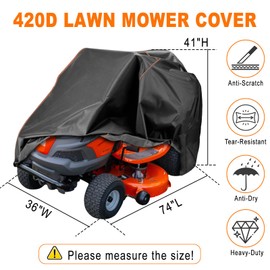 YONQIFON Outdoors small Riding Lawn Mower Cover Waterproof lawn Tractor Covers 36 inch deck Heavy Duty 420D fit for Husqvarna,Craftsman,John Deere,UV, Dust, Dirt, Lawnmower Cover with storage bag