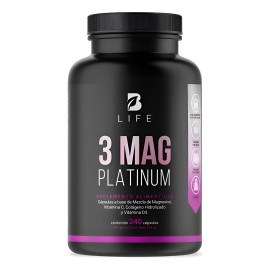 Mezcla De Magnesios De 240 Cáp. 3 Mag Platinum. B Life Sin Sabor