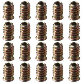 Threaded Inserts Nuts 20Pcs M6 M8 M10 Nut Inserts Carbon Steel Threaded Wood Inserts Stable Wood Furniture Screw-in Nut