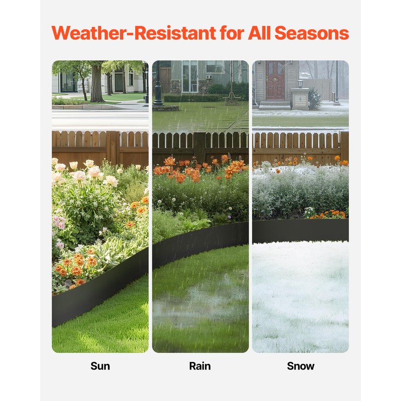 VEVOR Steel Landscape Edging, 6 Packs 40 x 8 in