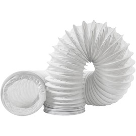 8 cm / 80 mm - 6 m long white PVC dust collection pipe - vacuum pipe - flexible vacuum hose - ideal for greenhouse tents, grow boxes, greenhouses, house ventilation plastic - spring steel wire hose