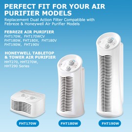 4 Pack FRF102B Replacement Filter for Febreze Air purifier, Dual Action HEPA-Type FRF102B, Models FHT170, FHT180, FHT190 and fit for Honeywell HEPAClean U Filter HRF201B, Part #HHT270W & HHT290