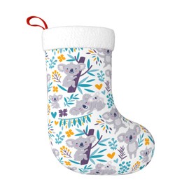 FFCrying Cute Koala Bears Christmas Stocking Large Xmas Stockings Ornaments Fireplace Hanging Stockings for Family Holiday Party Decorations