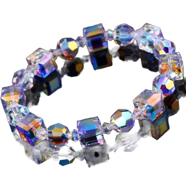 CACALOSS Crystal Bracelet for Women Fashion 7 Inch Approximately Rainbow