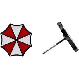 Resident Movie Evil Umbrella Logo Metal Enamel Stud Earrings