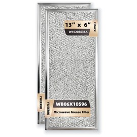 YUEERIO 13" x 6" Microwave Grease Filter Replacement for Whirlpool GE WB06X10596 W10208631A Microwave Oven vent Filter Pack 2