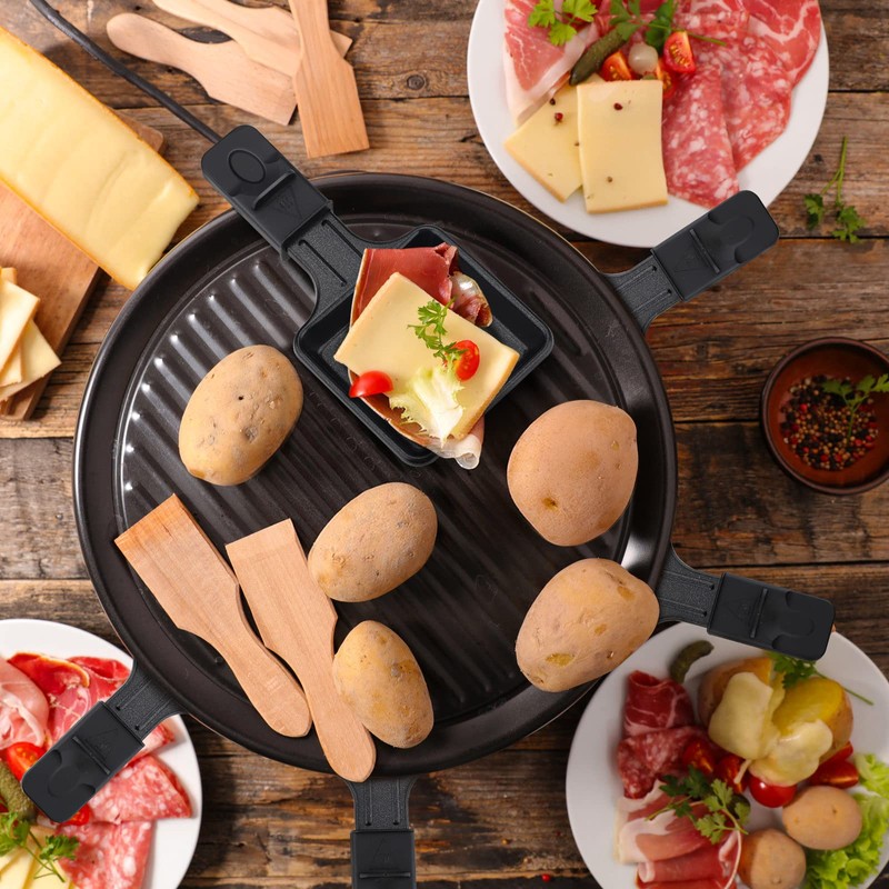 Mini 4 Pieces Non-Stick Grill Pans Square Mini Raclette Grill