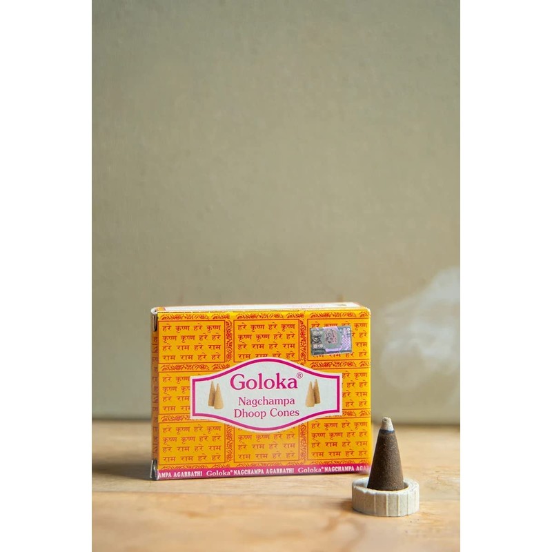 Goloka Nagchampa Dhoop Cones Incense Cones 120 Incense Cones 12