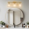 Jonsi Gold Bathroom Light Fixtures 3-Light Vanity Lights Modern Wall