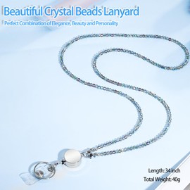 C&L Accessories Beaded Retractable Lanyards for ID Badges Cute Eyeglasses Chain Multi Function Teacher Lanyard with Id Holders for Women (Green)