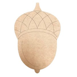 MDF Wooden Acorn Shape Wall Craft Wood Cutout, Paintable Unfinished Shape, Door Hanger 10''