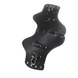 Black Universal Motorcycle Leather Side Saddle Heat Shield Deflector Cover Fit For Harley Touring Softail Indian scout Chieftain Honda Yamaha Suzuki Kawasaki All Models