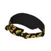 Sunflower Flower Floral Black Sports Sun Visor Hats-Adjustable Visor Cap-for