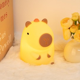 loatme Night Light for Kids, Rechargeable Dimmable Silicone LED Nightlight, Baby Nursery Night Lamp, Touch Squishy Lamp, Cute Gifts for Girls, Boys, Toddler Room Decor, Capybara