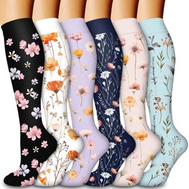 Compression Socks for Women & Men Circulation (6 Pairs) is Best Support for Athletic,Running,Pregnancy,Daily