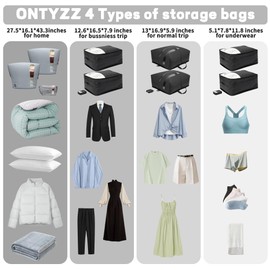 ONTYZZ 2 Pack Home Vacuum Bags Space Saver Compression Domestic Vacuum Sealer Bags for Clothes, Comforters, Blankets, Bedding