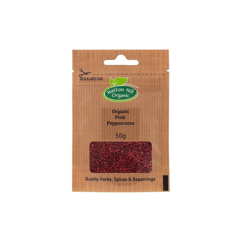 Organic Pink Peppercorns 50g by Hatton Hill Organic